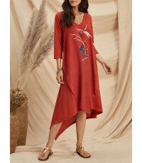 women's chiffon short sleeve dress HE1604-02-01
