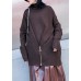 Chunky chocolate crane tops casual high neck Batwing Sleeve knitwear