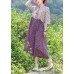 Modern purple patchwork Cotton clothes v neck Plus Size summer floral Dresses