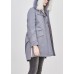 Luxury Blue Grey hooded Raccoon hair collar drawstring Winter Duck Down Winter Coats