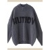 Women alphabet gray sweaters fall fashion o neck clothes For Women