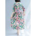 Loose rose dotted prints cotton linen Wardrobes short sleeve Kaftan summer Dress