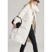 Handmade White hooded removable Stand Collar fashion Winter Duck Down Coat