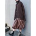 Chunky chocolate crane tops casual high neck Batwing Sleeve knitwear