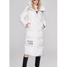 Modern White hooded drawstring fashion Winter Duck Down down coat