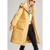 Fashion Yellow hooded Pockets Loose Winter Duck Down Winter Coats