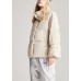 Handmade Beige Pockets fashion drawstring Winter Duck Down Coat