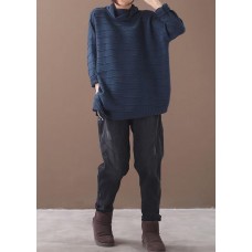 Women navy clothes For high neck thick plus size clothing knit sweat tops