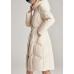 Boutique Beige Button tie waist slim fit Winter Duck Down Jacket