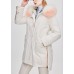 Fitted White hooded Raccoon hair collar low high design Winter Duck Down Coat