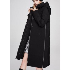 Loose Black zippered Pockets Warm Casual Winter Duck Down down coat